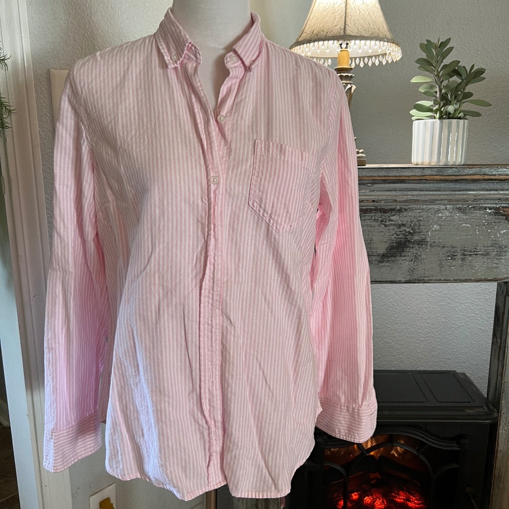 Gap button up striped blouse